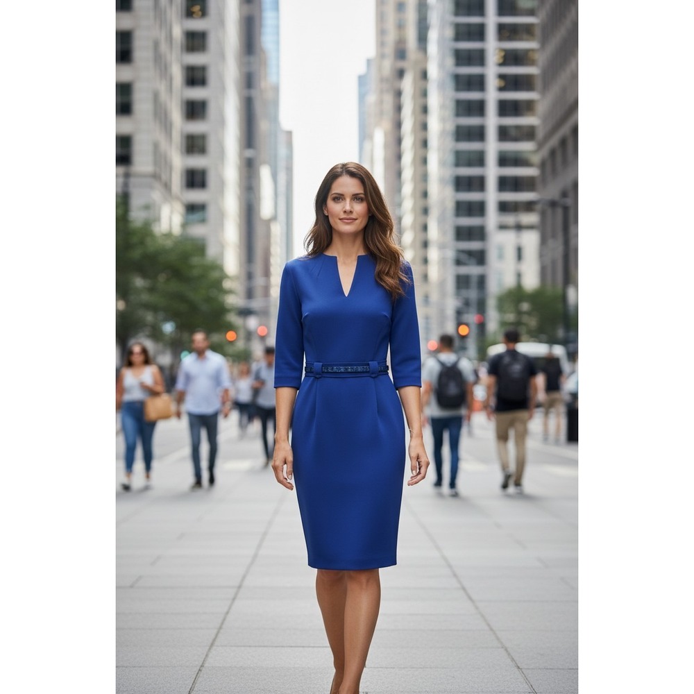 ANTONIO MELANI Blue Sheath Dress